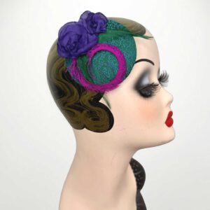 Fascinator grün/lila/pink