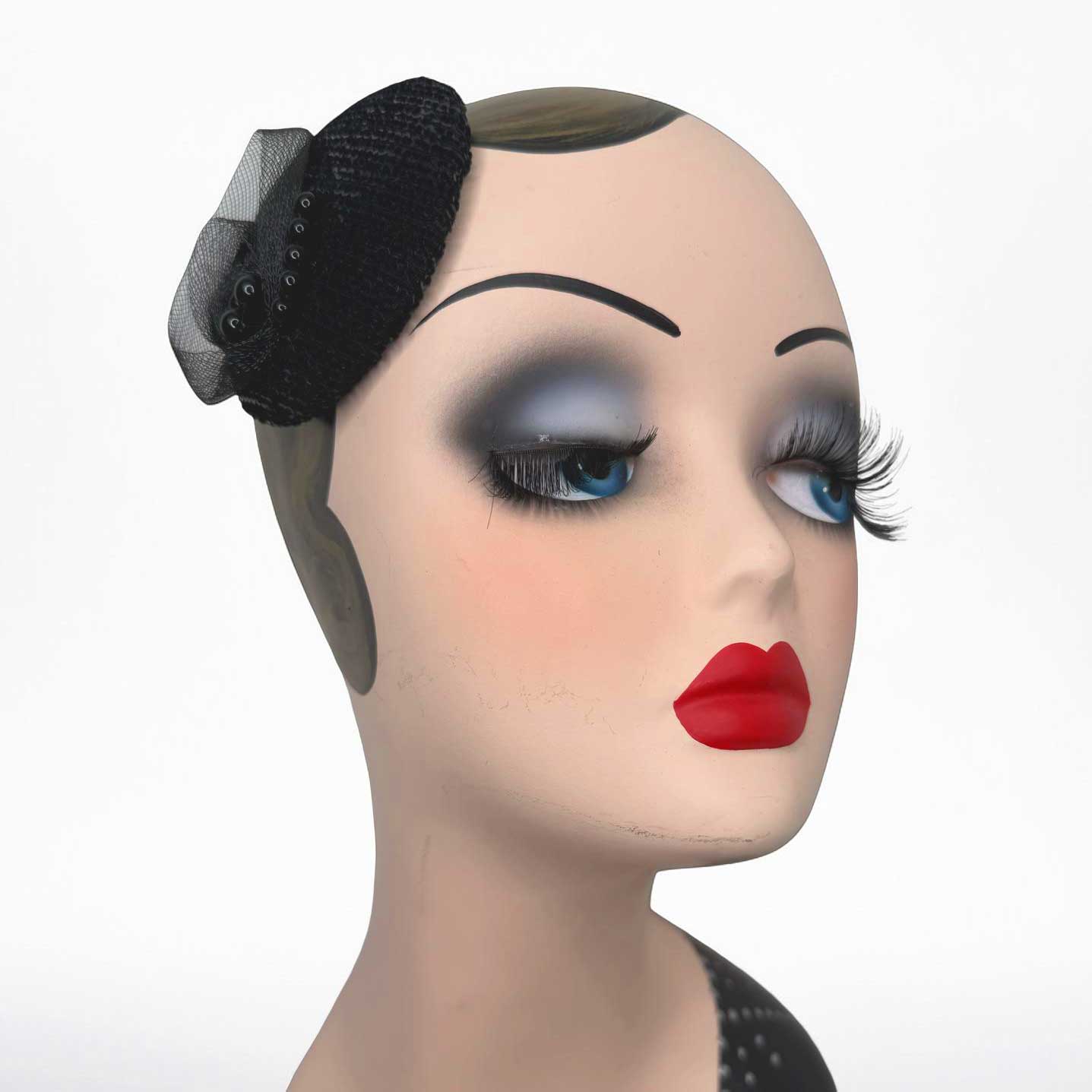 Fascinator Paillette schwarz – Bild 4