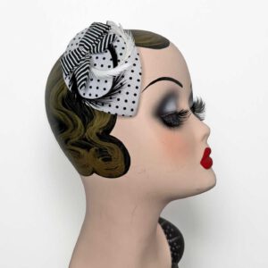 Fascinator schwarz/weiß Punkte