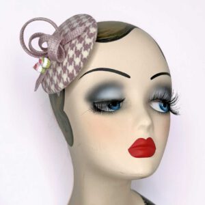 Fascinator rosa Hahnentritt
