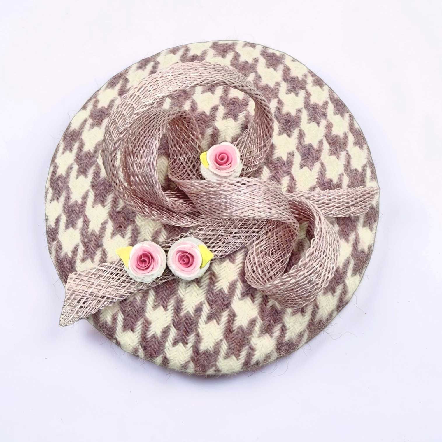 Fascinator rosa Hahnentritt – Bild 2