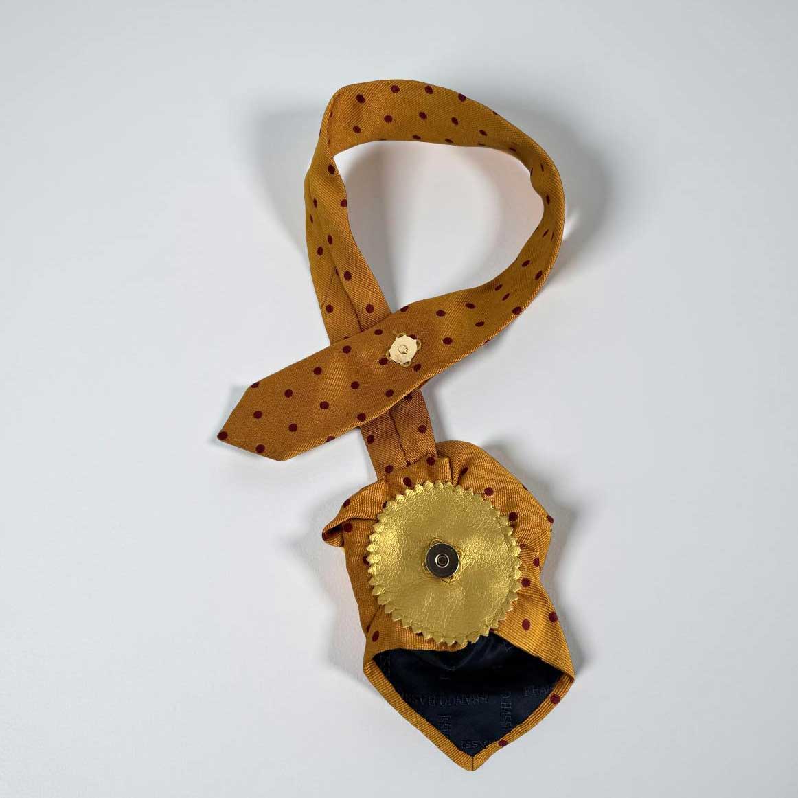 Krawattencollier orange Punkte – Bild 3