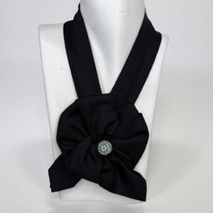 Krawattencollier schwarz mit Glitzerknopf