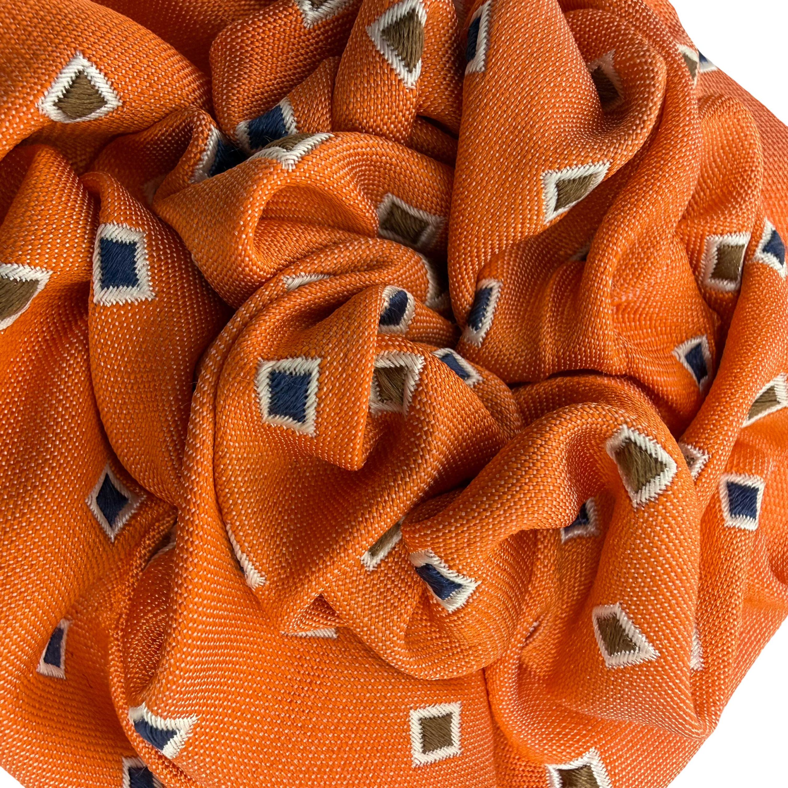 Krawattencollier orange Quadrate – Bild 2