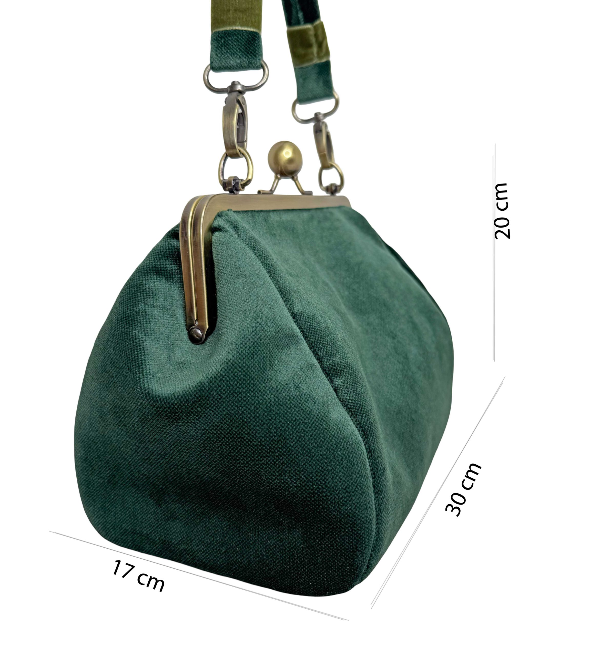 Handtasche Samt grün – Bild 3