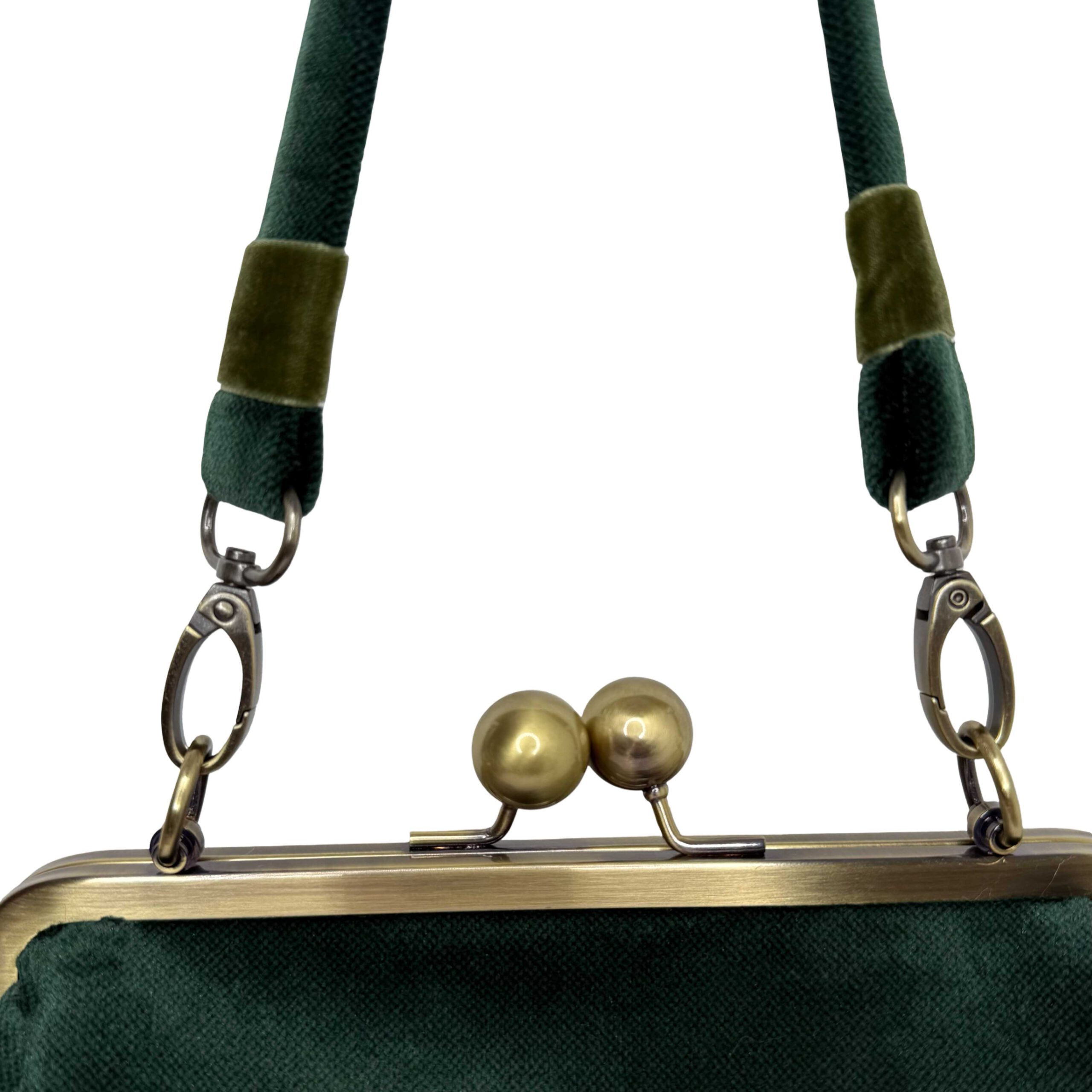 Handtasche Samt grün – Bild 2