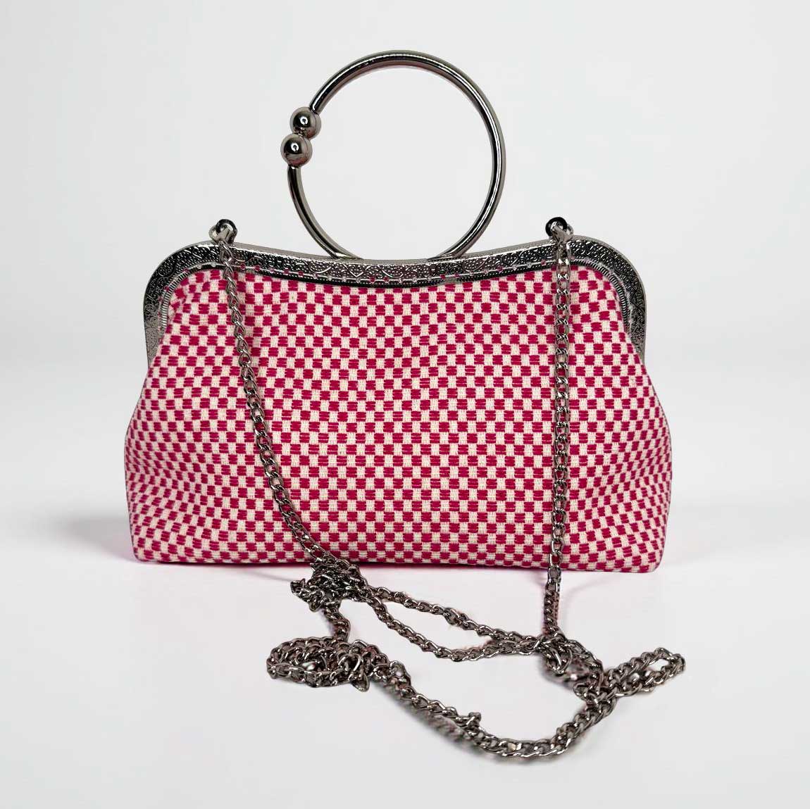 Handtasche rotes Karo – Bild 2