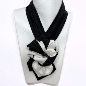 Krawattencollier schwarz-weiss